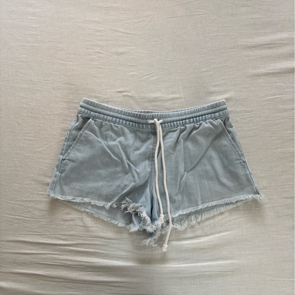Aerie Light Blue Frayed Hem Women Shorts